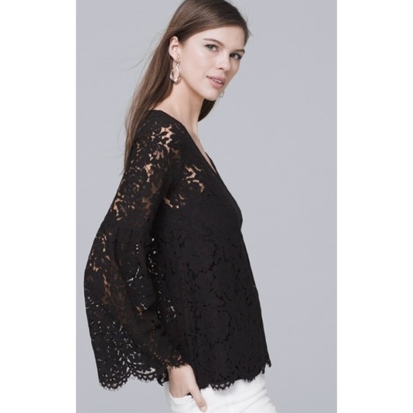 NWOT WHBM Long Sleeve All-Over Lace Top - Picture 2 of 8